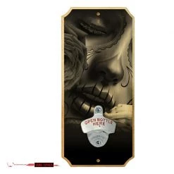 BarProducts.com Featured Artists Amor Eterno - Wood Plaque Wall Mounted Bottle Opener