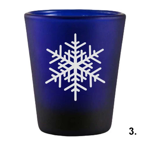 dark-blue-snow-flakes-3.jpg BarProducts.com Novelty Glassware Printed Blue Shot Glasses - Snowflakes - 1.5 Ounce