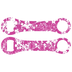 BarProducts.com PRODUCT DESIGNER Kolorcoat™ Dog Bone Bottle Opener - Pink Flowers