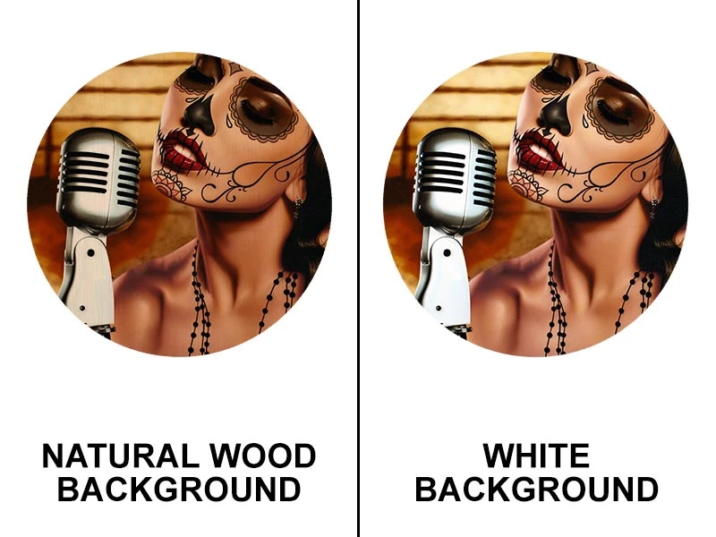 de-round-mi-cancion.jpg BarProducts.com Featured Artists Mi Cancion Round Wooden Table Top - Two Sizes Available