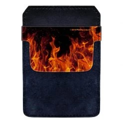 BarProducts.com DekoPokit™ Leather Bottle Opener Pocket Protector W/ Designer Flap - Flames