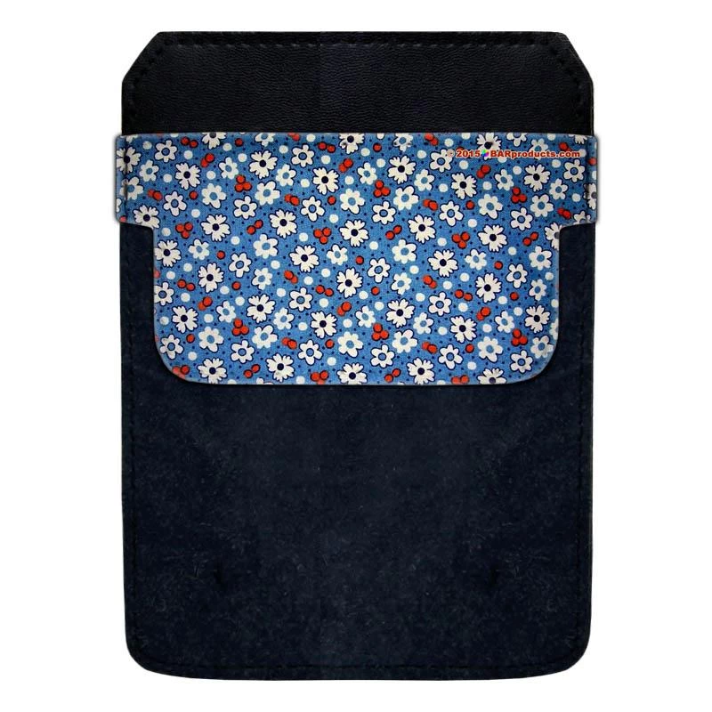 decopokit-floral-4-large-web.jpg BarProducts.com DekoPokit™ Leather Bottle Opener Pocket Protector W/ Designer Flap - Denim Floral