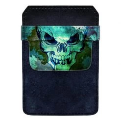 BarProducts.com DekoPokit™ Leather Bottle Opener Pocket Protector W/ Designer Flap - Grungy Skull