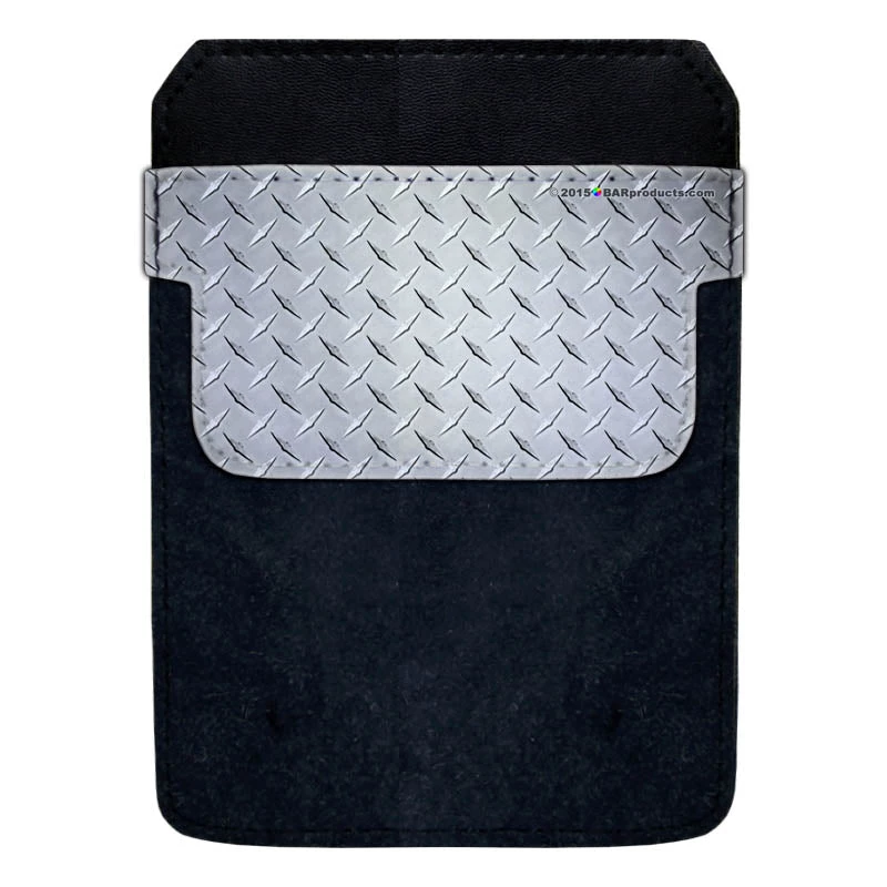 decopokit-metal-plate-large-web.jpg BarProducts.com DekoPokit™ Leather Bottle Opener Pocket Protector W/ Designer Flap - Metal Plate