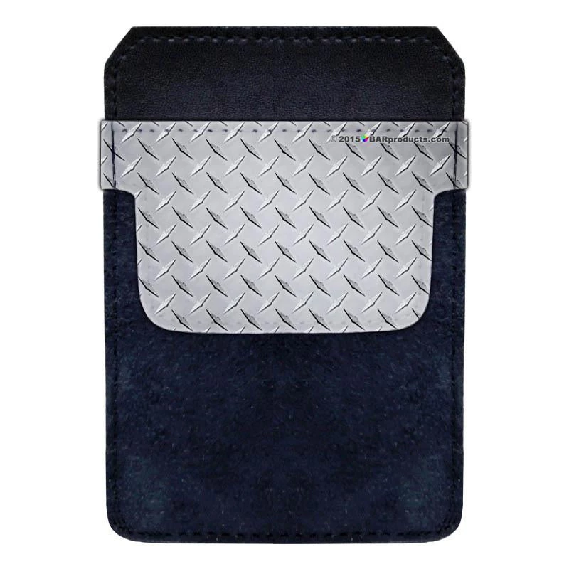 decopokit-metal-plate-small-web.jpg BarProducts.com DekoPokit™ Leather Bottle Opener Pocket Protector W/ Designer Flap - Metal Plate