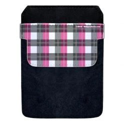 BarProducts.com DekoPokit™ Leather Bottle Opener Pocket Protector W/ Designer Flap - Pink And Grey Plaid