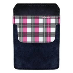 BarProducts.com DekoPokit™ Leather Bottle Opener Pocket Protector W/ Designer Flap - Pink And Grey Plaid