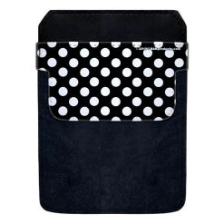 BarProducts.com DekoPokit™ Leather Bottle Opener Pocket Protector W/ Designer Flap - Black And White Polka Dots