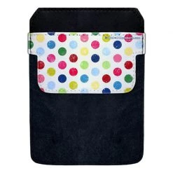 BarProducts.com DekoPokit™ Leather Bottle Opener Pocket Protector W/ Designer Flap - Colorful Grunge Polka Dots