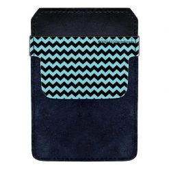 BarProducts.com DekoPokit™ Leather Bottle Opener Pocket Protector W/ Designer Flap - Teal And Black Zig Zag DekoPokits™