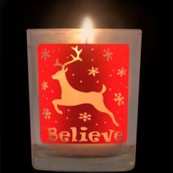 BarProducts.com Votive/Shot Glass - Reindeer Believe - 2.5 Ounce Holiday Bar Products