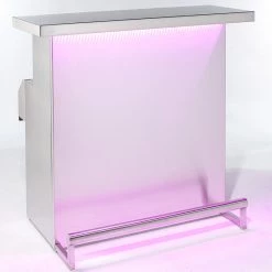 BarProducts.com Stainless Steel Portable Bar With 3D Holographic Lighting And Integrated Ice Bin BAR EQUIPMENT