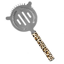 BarProducts.com Designer Cocktail Strainer - Pipe Handle - Cheetah