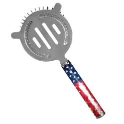 BarProducts.com Designer Cocktail Strainer - Pipe Handle - US Flag Cocktail Strainers