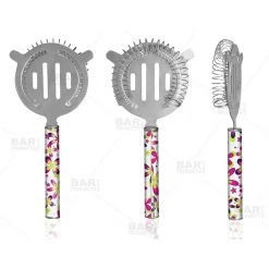 BarProducts.com Designer Cocktail Strainer - Pipe Handle - Floral