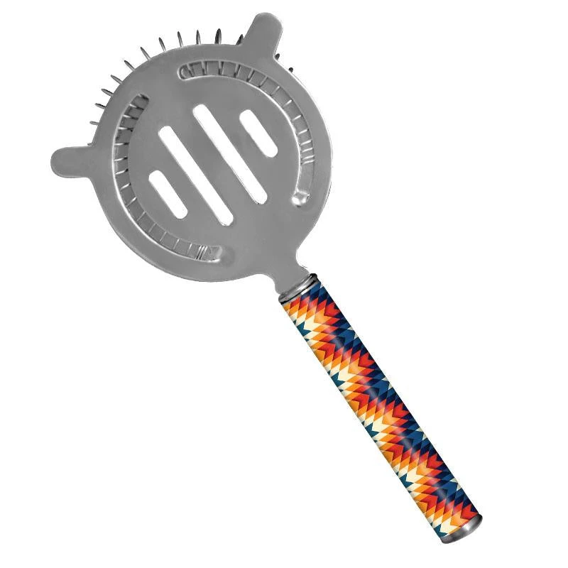 designer-strainer-geo-bpc-800.jpg BarProducts.com Designer Cocktail Strainer - Pipe Handle - Colorful Geometric BAR TOOLS