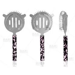BarProducts.com Designer Cocktail Strainer - Pipe Handle - Pink Flames