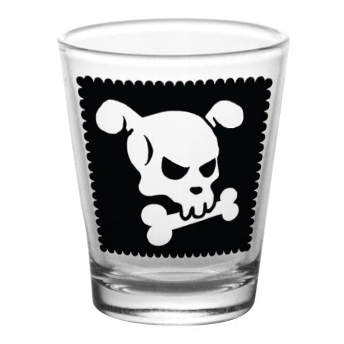 dog-cute-skull-shot-glasses.jpg BarProducts.com Printed Shot Glasses - Cutsey Skulls - 1.75 Ounce Novelty Glassware
