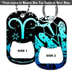 BarProducts.com Dog Tag Bottle Opener - Zodiac Sign - Aries