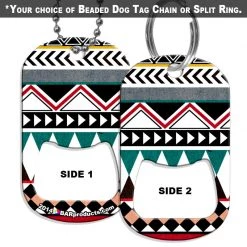 BarProducts.com Dog Tag Bottle Opener - Geometric Aztec HOME BAR & GIFTS