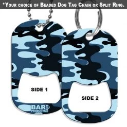 BarProducts.com HOME BAR & GIFTS Dog Tag Bottle Opener - Blue Camo