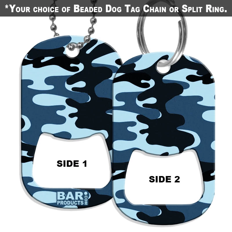 dog-tag-opener-blue-camo.jpg BarProducts.com HOME BAR & GIFTS Dog Tag Bottle Opener - Blue Camo