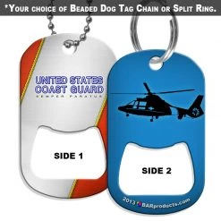 BarProducts.com Dog Tag Bottle Opener - Military Line - Coast Guard