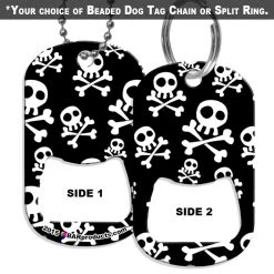 BarProducts.com Dog Tag Bottle Opener - Cute Skulls - Black And White