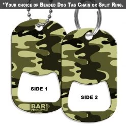 BarProducts.com HOME BAR & GIFTS Dog Tag Bottle Opener - Dark Green Camo