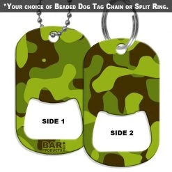 BarProducts.com Dog Tag Bottle Opener - Green Camo