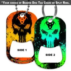 BarProducts.com Dog Tag Bottle Opener - Hazard Skull