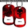 BarProducts.com Dog Tag Bottle Opener - Grunge Skull - Red & Black HOME BAR & GIFTS