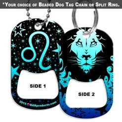 BarProducts.com HOME BAR & GIFTS Dog Tag Bottle Opener - Zodiac Sign - Leo