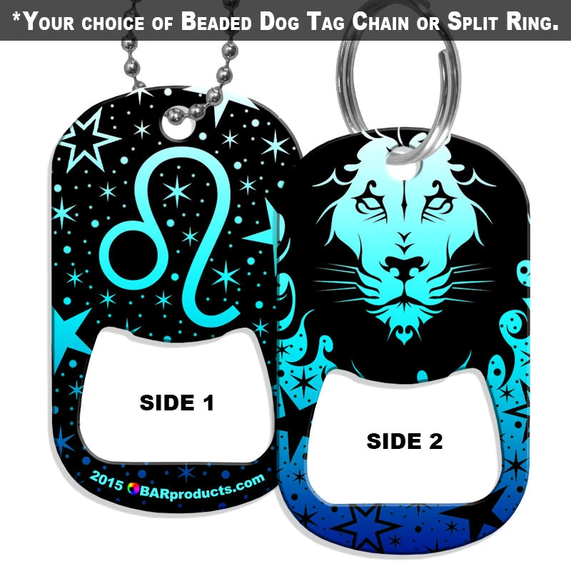dog-tag-opener-leo_web.jpg BarProducts.com HOME BAR & GIFTS Dog Tag Bottle Opener - Zodiac Sign - Leo