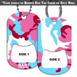 BarProducts.com Dog Tag Bottle Opener - Blue / Pink Camo