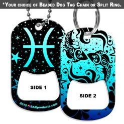 BarProducts.com HOME BAR & GIFTS Dog Tag Bottle Opener - Zodiac Sign - Pisces