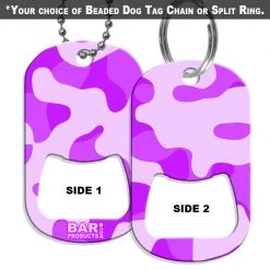 BarProducts.com HOME BAR & GIFTS Dog Tag Bottle Opener - Purple Camo