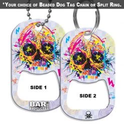 BarProducts.com Dog Tag Bottle Opener - Radioactive Skull HOME BAR & GIFTS