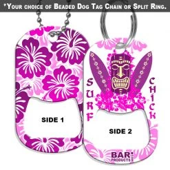 BarProducts.com Dog Tag Bottle Opener - Surf Chick HOME BAR & GIFTS