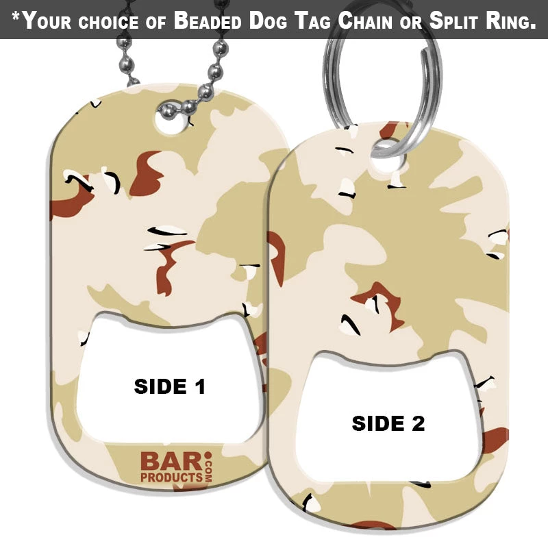dog-tag-opener-tan-camo.jpg BarProducts.com HOME BAR & GIFTS Dog Tag Bottle Opener - Tan Camo