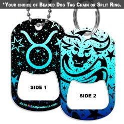 BarProducts.com Dog Tag Bottle Opener - Zodiac Sign - Taurus