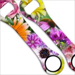 BarProducts.com BAR TOOLS Dog Bone Bottle Opener / Bar Key - Flowers