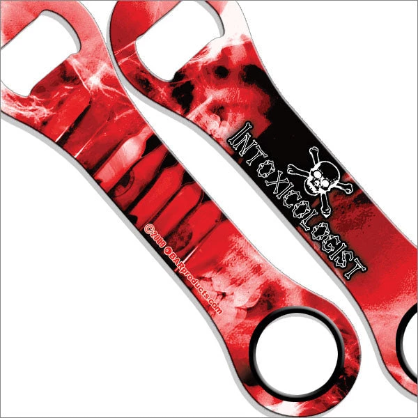 dogbone-opener-lable-intox-red.jpg BarProducts.com BAR TOOLS Dog Bone Bottle Opener / Bar Key - Red Intoxicologist