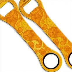 BarProducts.com Dog Bone Bottle Opener / Bar Key - Orange Paisley BAR TOOLS