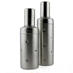 BarProducts.com Cocktail Shaker - 3 Piece Stainless Steel Dotted (Bottle Style) - Size Options