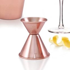 BarProducts.com BarConic® Copper Plated 1x2 Double Sided Jigger Master Mixology