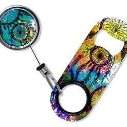 BarProducts.com Bartending Bottle Openers Kolorcoat™ Mini Opener With Retractable Reel - Painted Dreamcatcher