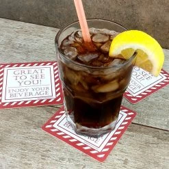 BarProducts.com Drink Coasters - Square 3.5" X 3.5" - "Enjoy Your Beverage" - Pack Of 125 BAR SUPPLIES