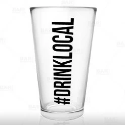 BarProducts.com BAR TOOLS BarConic® Glassware - #Drink Local - Mixing / Beer Glass - 15 Ounce