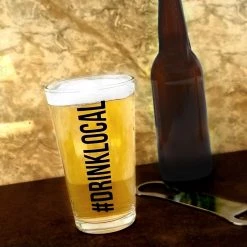 BarProducts.com BAR TOOLS BarConic® Glassware - #Drink Local - Mixing / Beer Glass - 15 Ounce